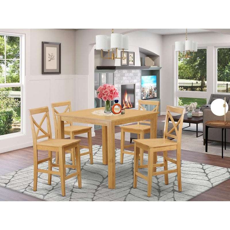 5  Pc  Dining  counter  height  set-pub  Table  and  4  Kitchen  Chairs.