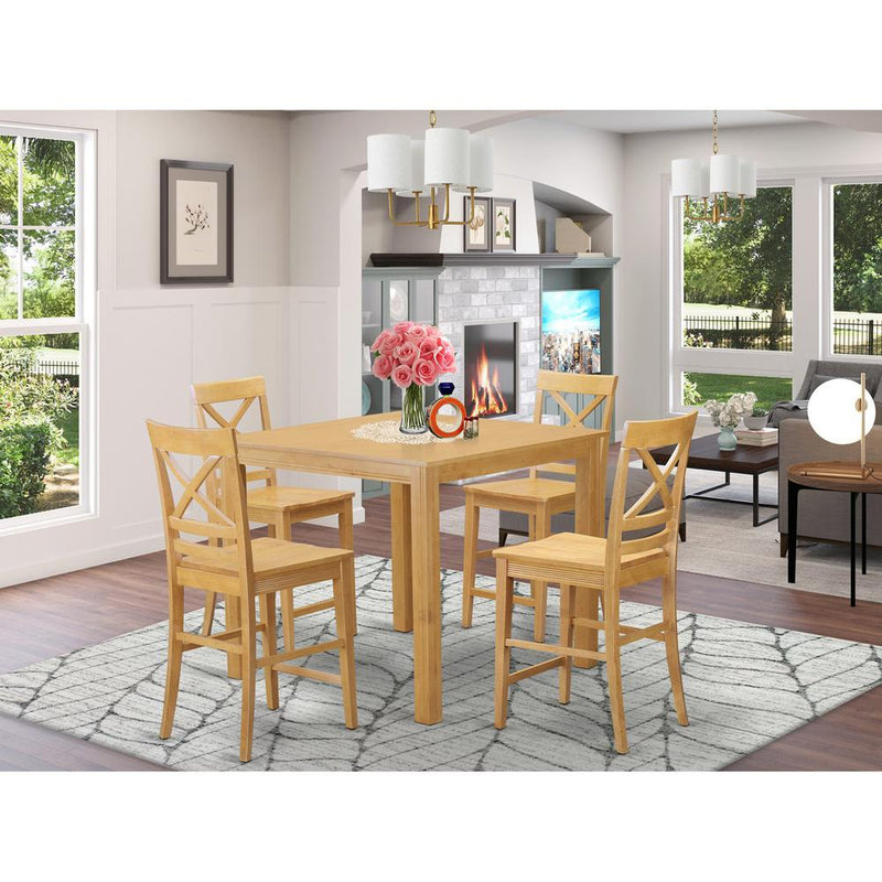 5  Pc  counter  height  pub  set  -  Dining  Table  and  4  bar  stools.