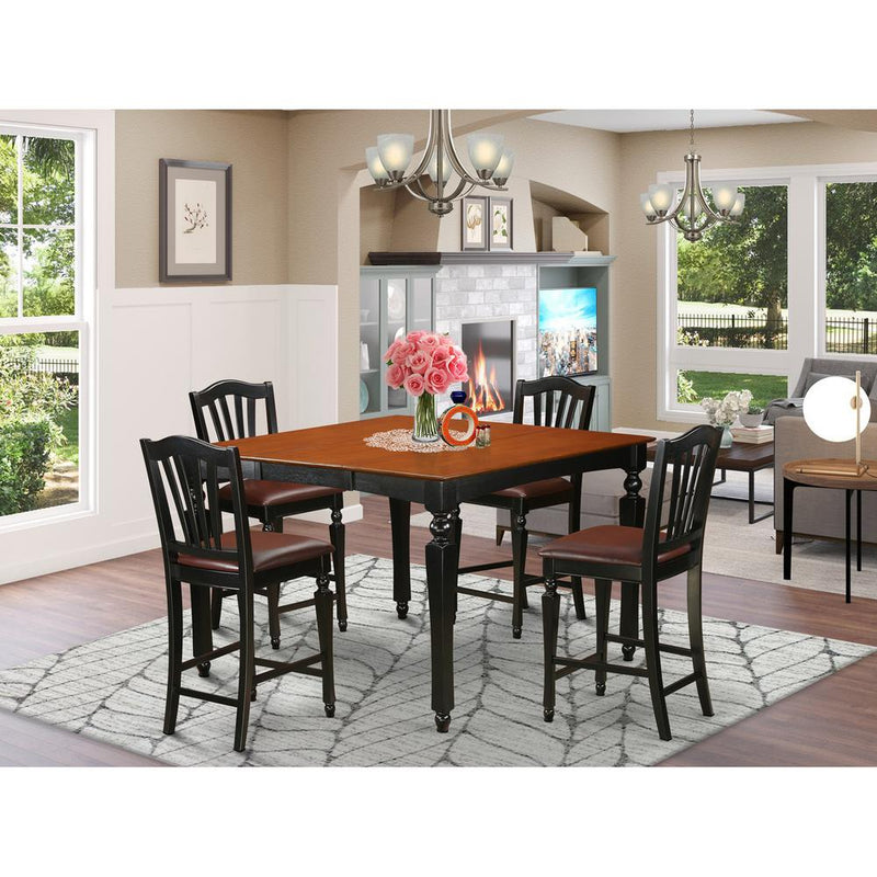 5  Pc  counter  height  Table  set-  Square  gathering  Table  and  4  counter  height  Chairs