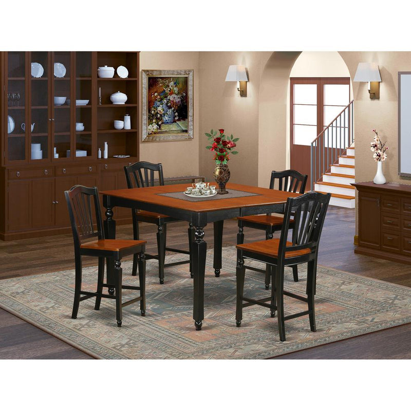 5  Pc  counter  height  Dining  set-Square  Counter  height  Table  and  4  Stools