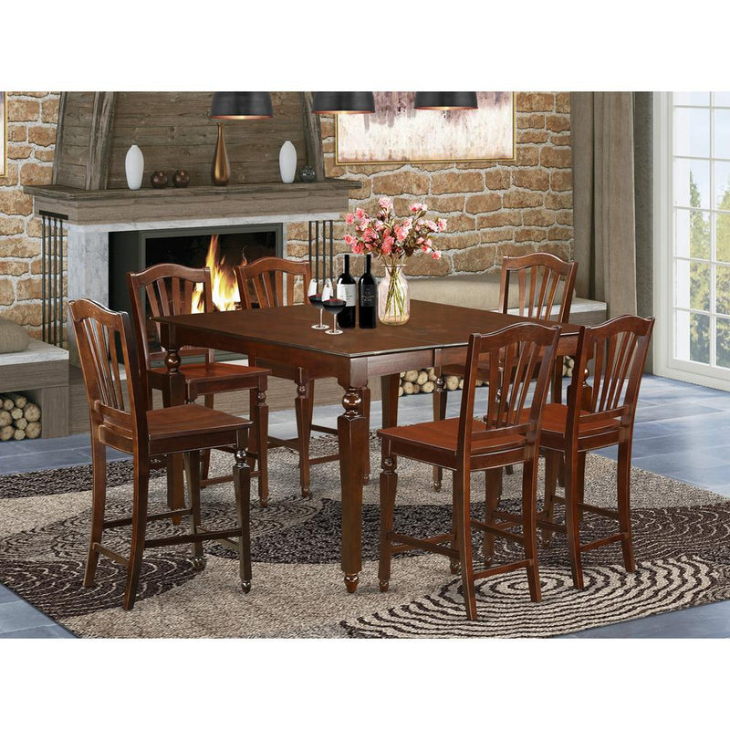 7  PC  counter  height  Dining  set-  Square  pub  Table  and  6  counter  height  Chairs