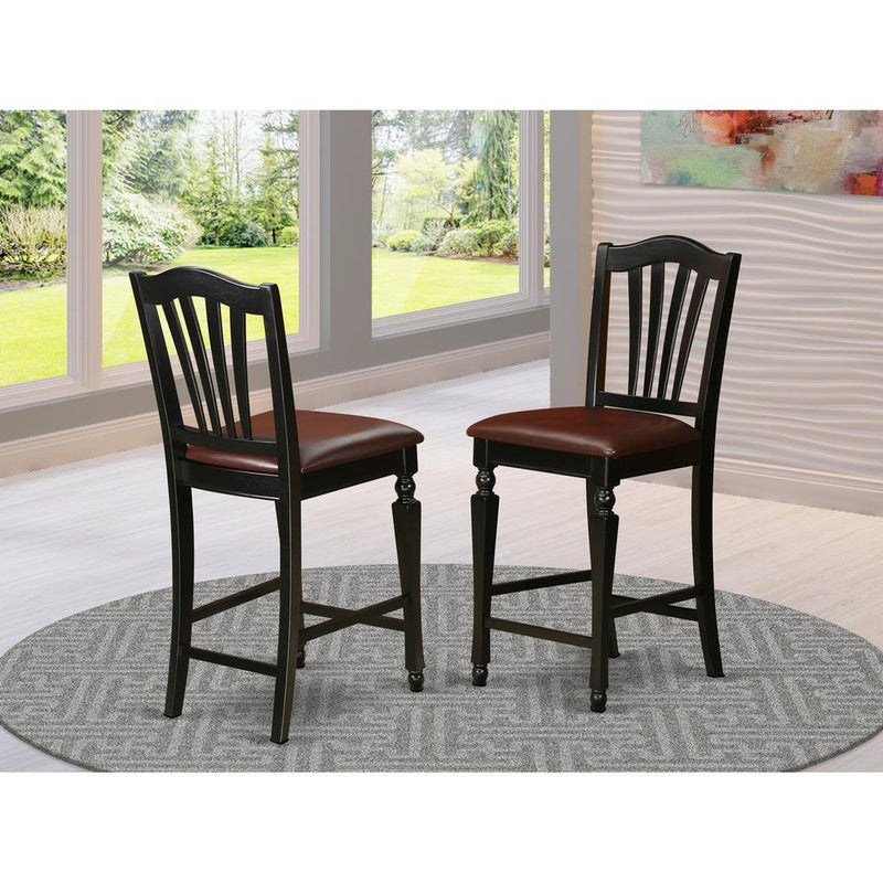 Chelsea  Stools  with  FAUX  LEATHER  upholstered  seat,  24"  seat  height,  Set  of  2