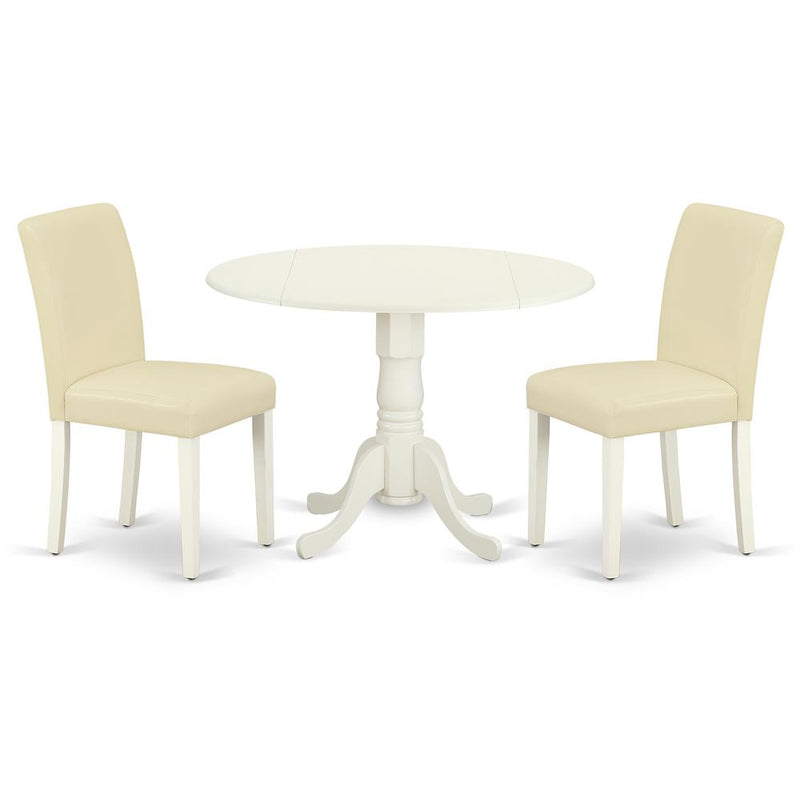 Dining Room Set Linen White, DLAB3-LWH-64