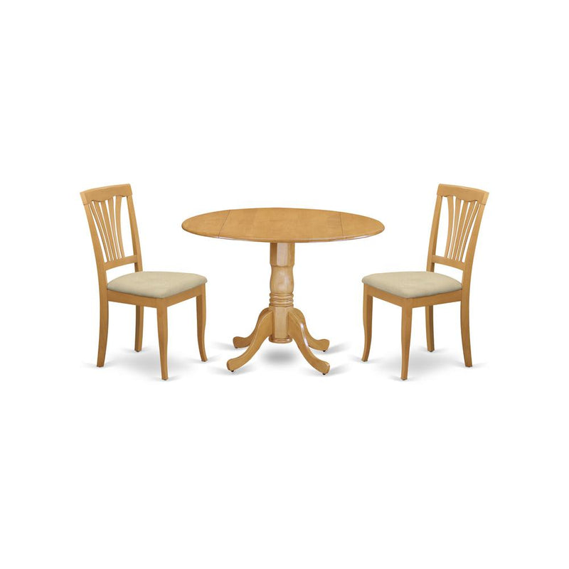 DLAV3-OAK-C 3 PC small Kitchen Table and Chairs set-small Kitchen Table plus 2 dinette Chairs