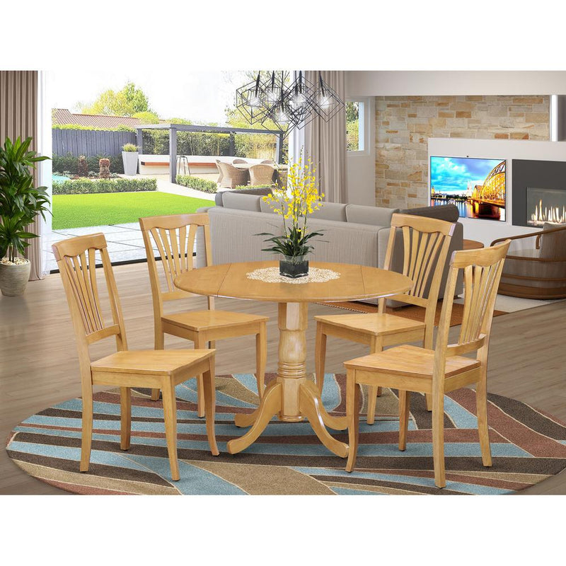 5  PC  Kitchen  Table  set-drop  leaf  Table  and  4  dinette  Chairs