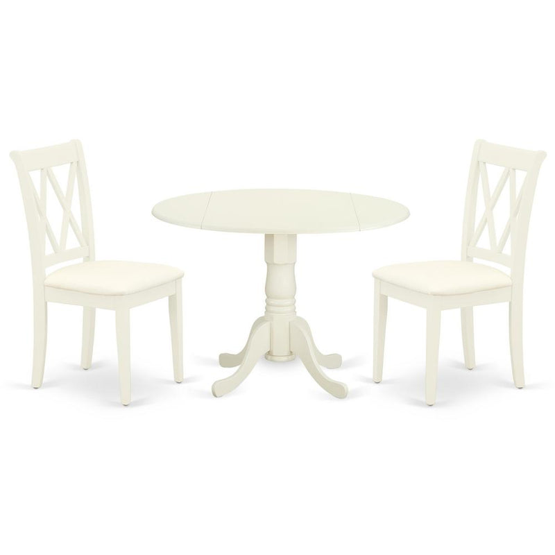 Dining Room Set Linen White, DLCL3-WHI-C