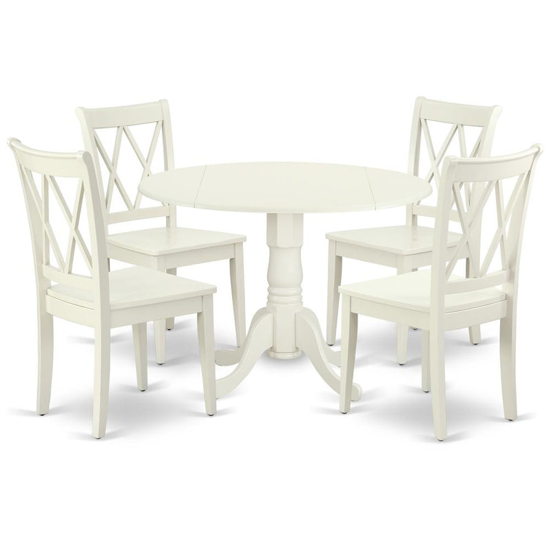 Dining Room Set Linen White, DLCL5-LWH-W