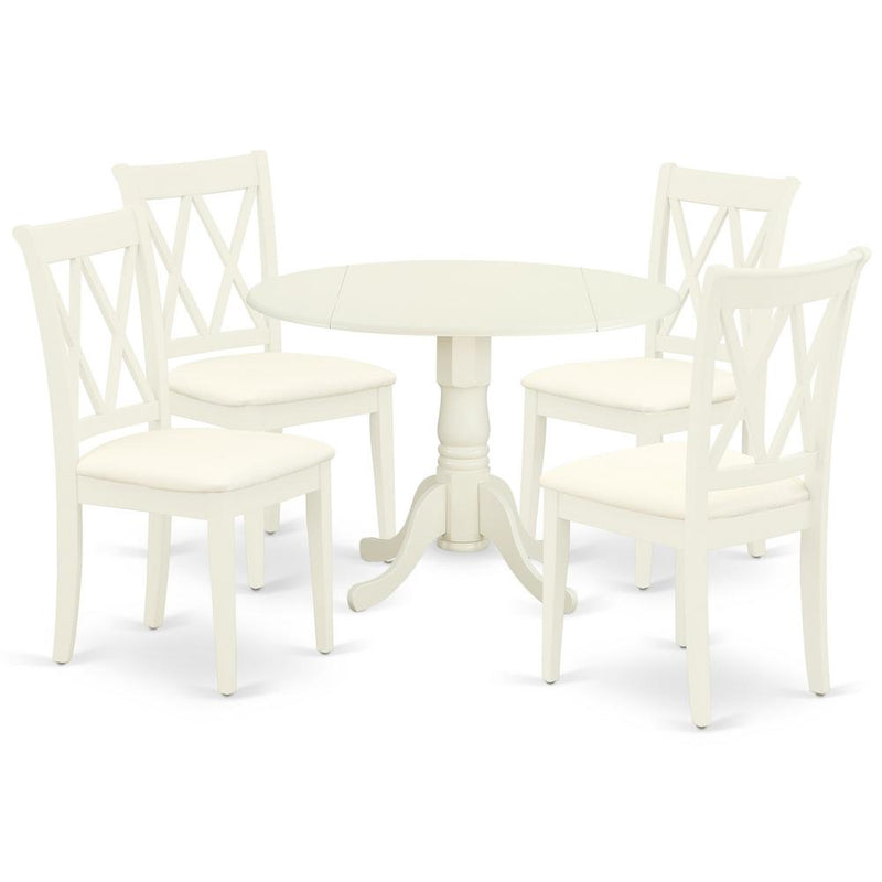 Dining Room Set Linen White, DLCL5-WHI-C