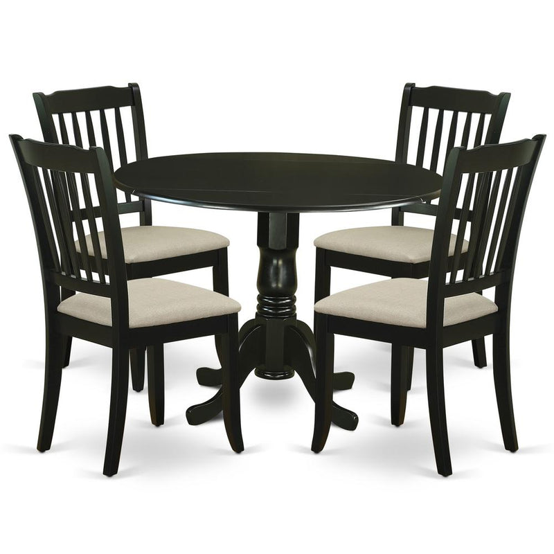 Dining Room Set Black, DLDA5-BLK-C