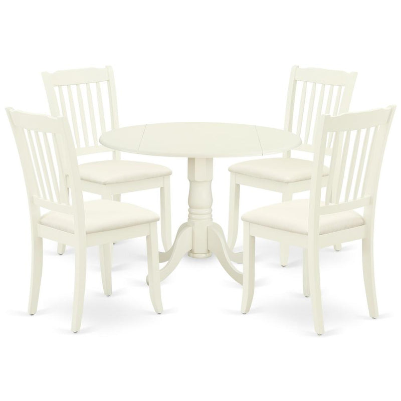 Dining Room Set Linen White, DLDA5-WHI-C