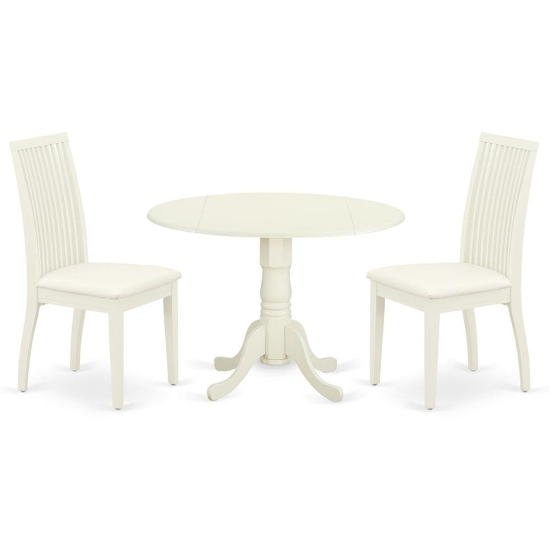 Dining Room Set Linen White, DLIP3-WHI-C