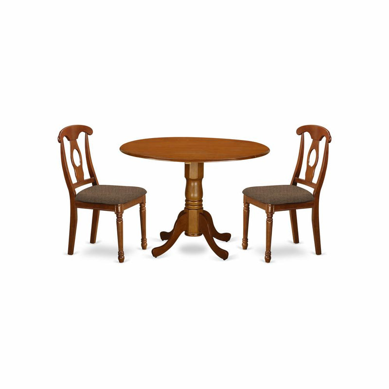 DLNA3-SBR-C 3 Pc small Kitchen Table set-Kitchen Table and 2 Kitchen Chairs.