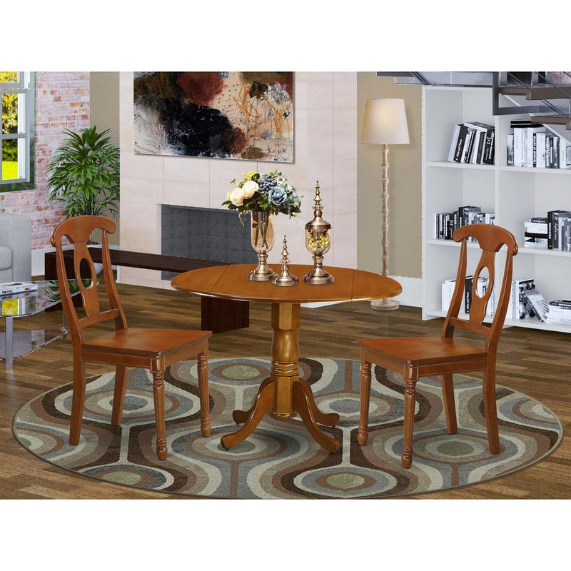 3  PC  Kitchen  nook  Dining  set-drop  leaf  Table  and  2  Kitchen  Chairs