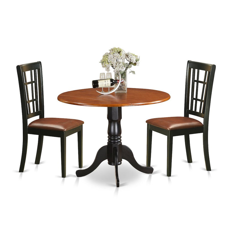 3  PC  Kitchen  Table  set-Dining  Table  and  2  Wood  Kitchen  Chairs