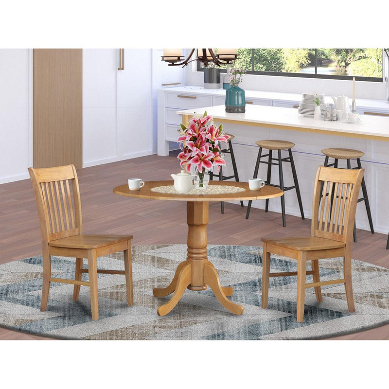 3  Pc  Kitchen  nook  Dining  set-round  Kitchen  Table  plus  2  dinette  Chairs