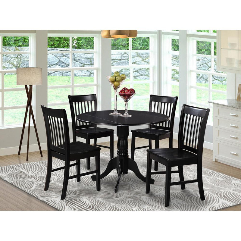 5  PC  small  Kitchen  Table  and  Chairs  set-round  Kitchen  Table  and  4  dinette  Chairs