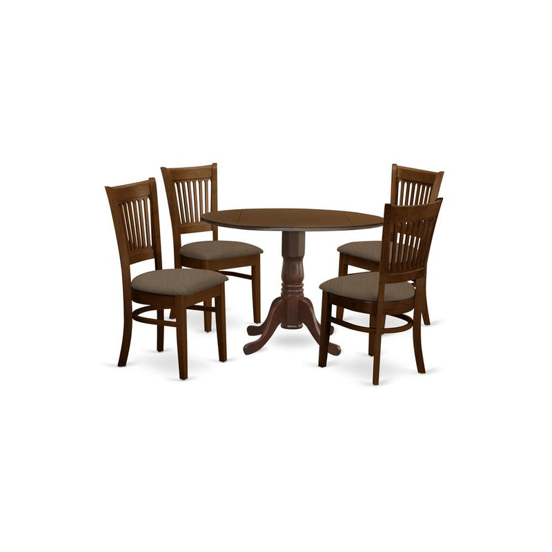 DLVA5-ESP-C 5 Pc set Dinette Table with 2 drop leaves and 4 Seat Chairs