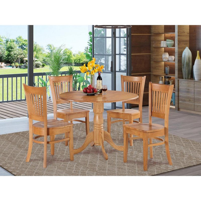 5  Pc  Kitchen  nook  Dining  set-round  Table  and  4  dinette  Chairs  Chairs