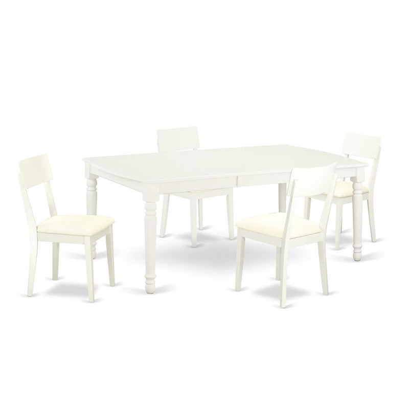 Dining Room Set Linen White, DOAD5-LWH-LC