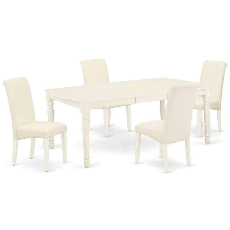 Dining Room Set Linen White, DOBA5-LWH-01