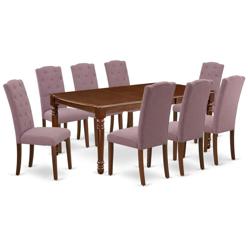 Dining Room Set Mahogany, DOCE9-MAH-10