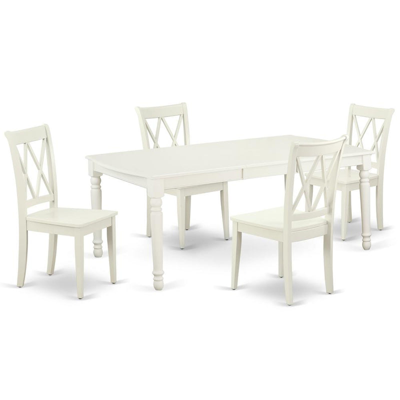 Dining Room Set Linen White, DOCL5-LWH-W