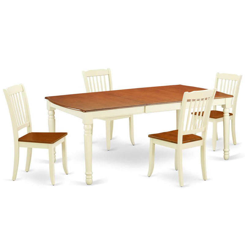 Dining Room Set Buttermilk & Cherry, DODA5-BMK-W