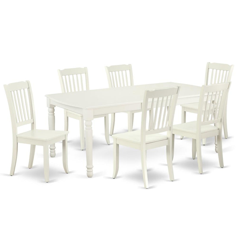 Dining Room Set Linen White, DODA7-LWH-W