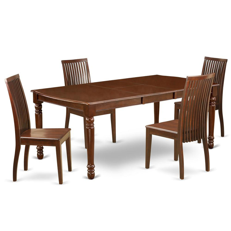 Dining Room Set Mahogany, DOIP5-MAH-W