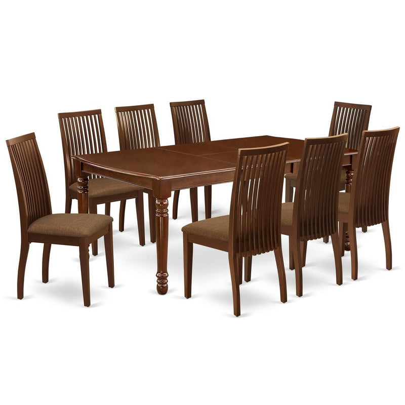 Dining Room Set Mahogany, DOIP9-MAH-C