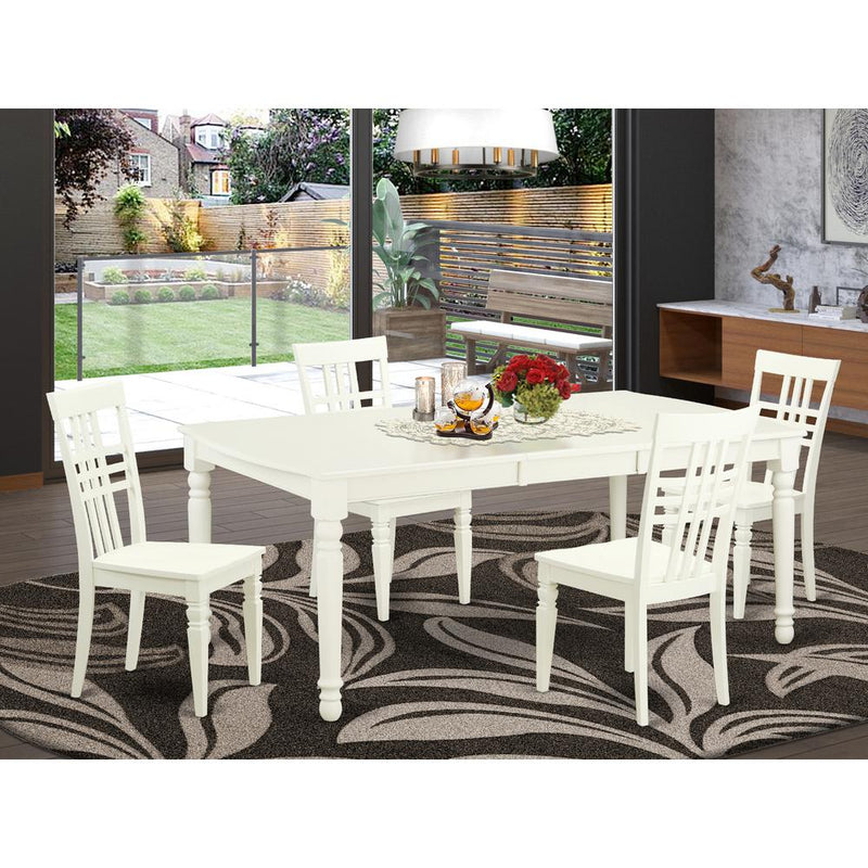 5  PC  Kitchen  Tables  and  chair  set  with  a  Dining  Table  and  4  Kitchen  Chairs  in  Linen  White