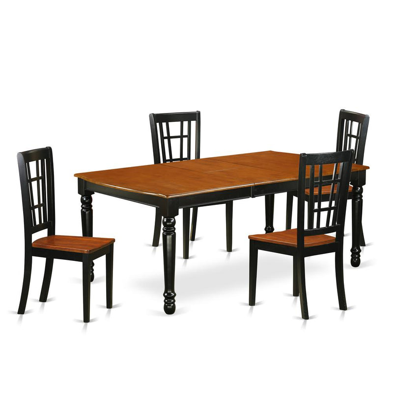 Dining Room Set Black & Cherry, DONI5-BCH-W