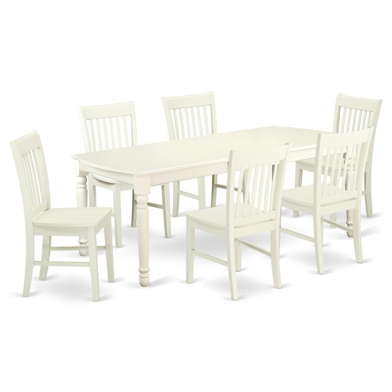 Dining Room Set Linen White, DONO7-LWH-W