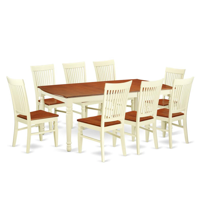 Dining Room Set Buttermilk & Cherry, DOWE9-BMK-W