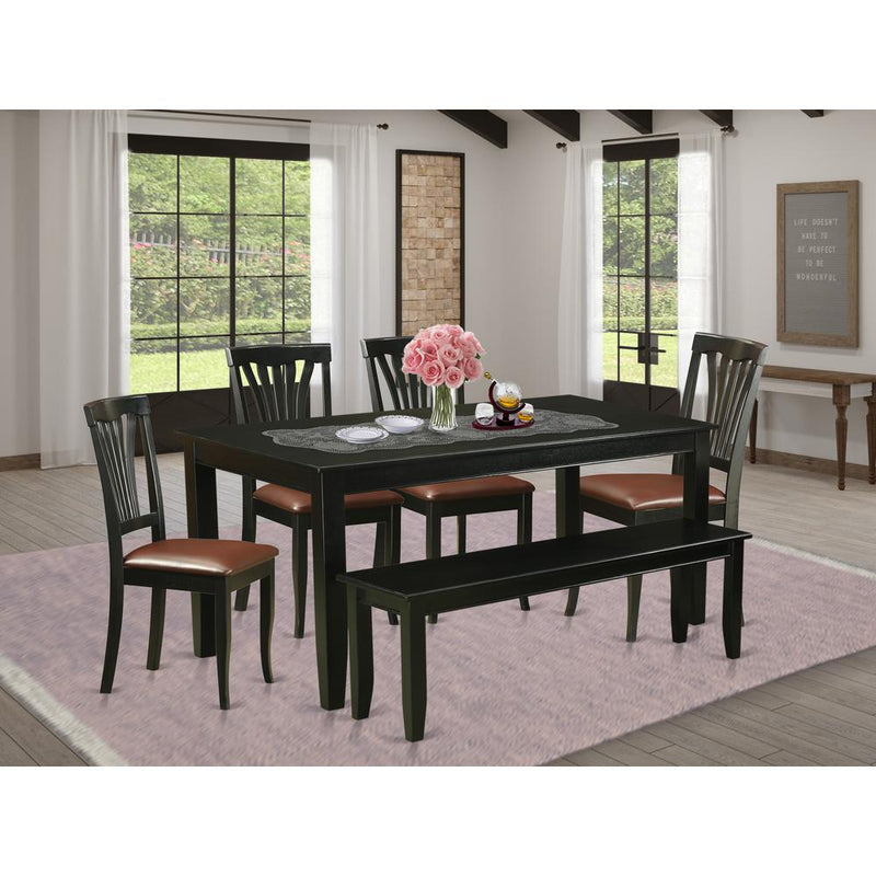 6  PC  Table  set  -  Dinette  Table  and  4  Dining  Chairs  plus  Bench