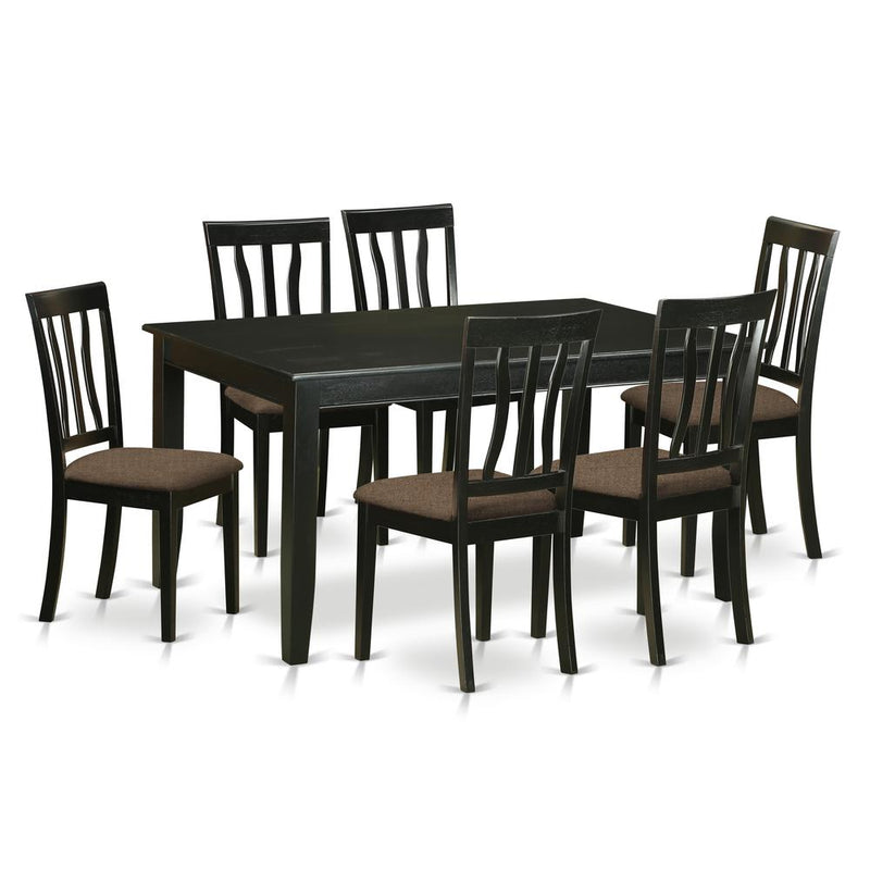 DUAN7-BLK-C 7 Pc Dinette set for 6-Table and 6 dinette Chairs