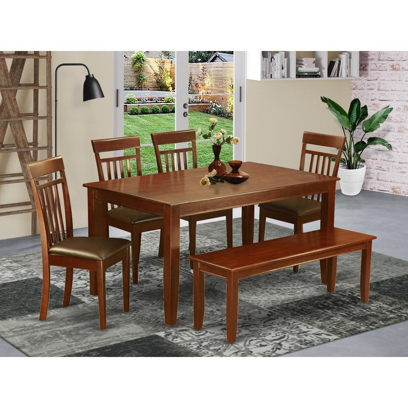 6  PC  Kitchen  Table  set  with  bench-Kitchen  Table  and  4  dinette  chair  and  Bench