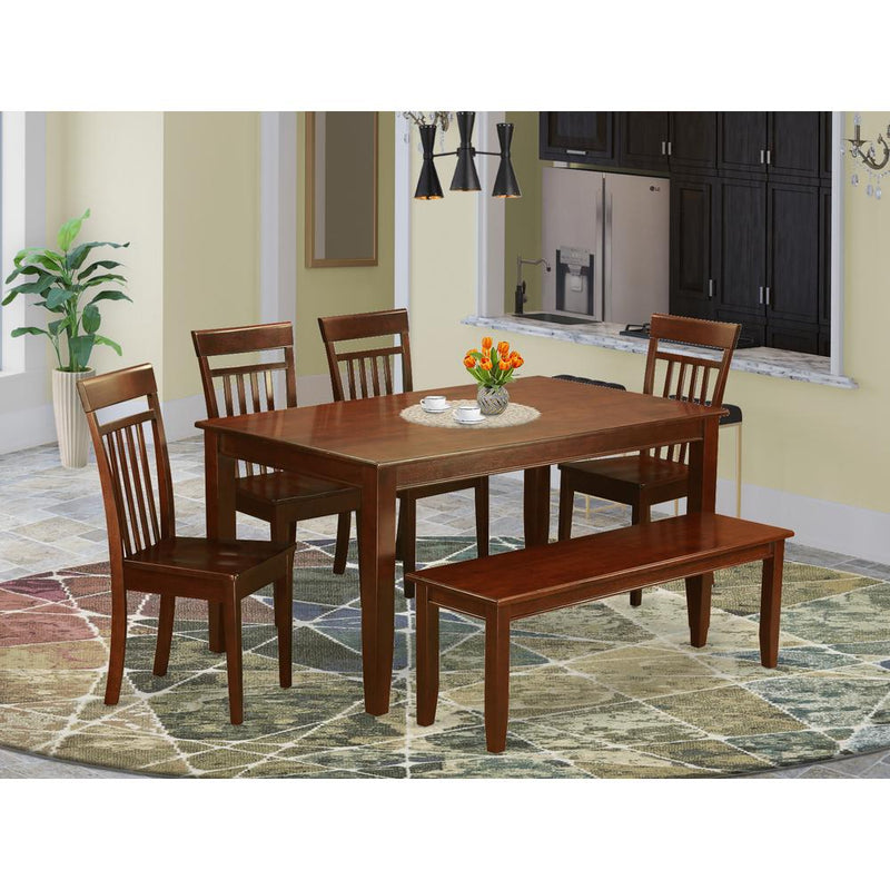 6  Pc  Dining  room  set  with  bench-Dinette  Table  and  4  Chairs  and  Bench