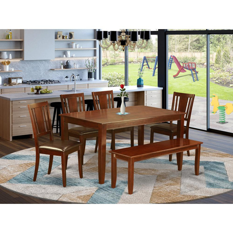 6  PC  Dining  room  set-with  bench  Kitchen  table  set  -Table  and  4  Dining  Chairs  and  Bench