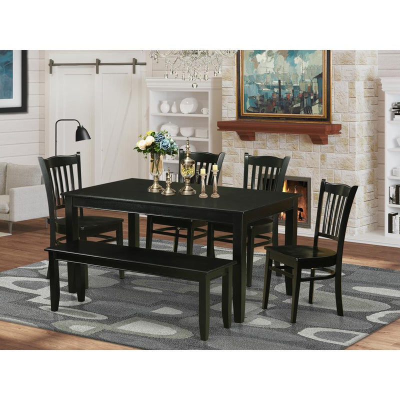 6-Pc  Dining  room  set-  Kitchen  Table  and  4  Kitchen  Dining  Chairs  and  Bench