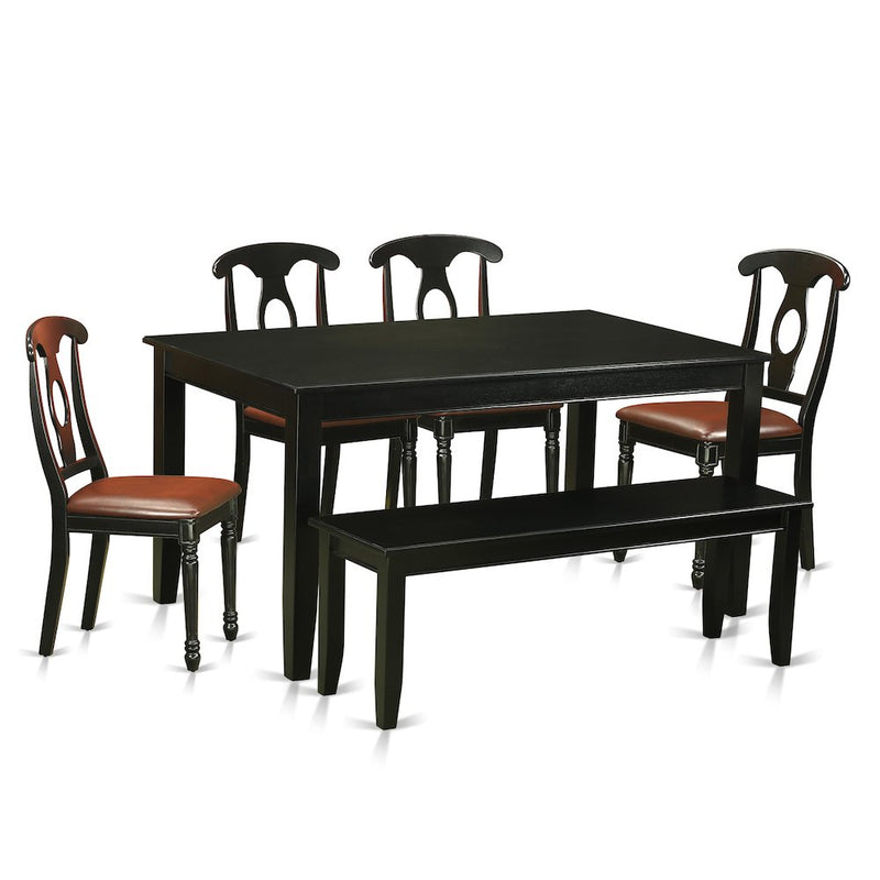 6  Pc  Kitchen  Table  set  -  Table  and  4  Kitchen  Chairs  coupled  with  Bench