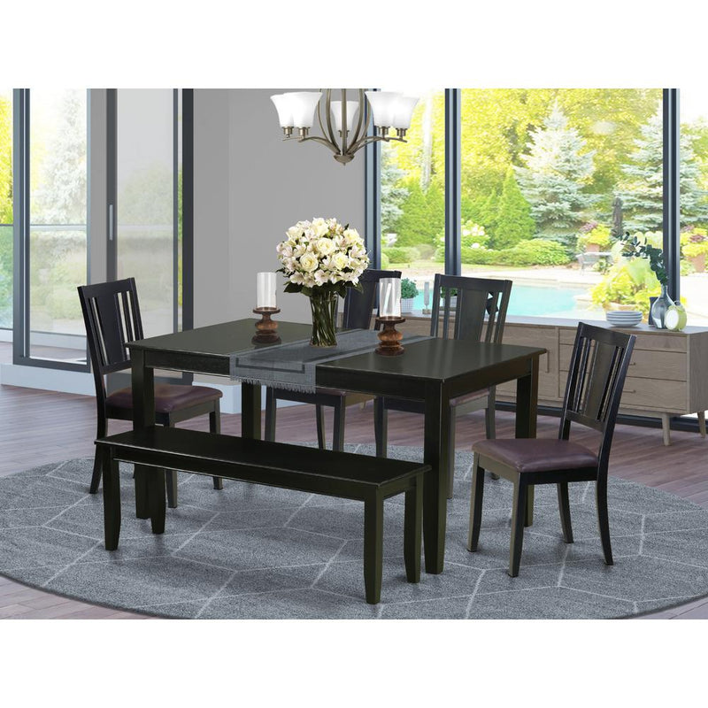 6  Pc  Kitchen  Table  with  bench-Dining  Table  and  4  Kitchen  Chairs  and  Bench