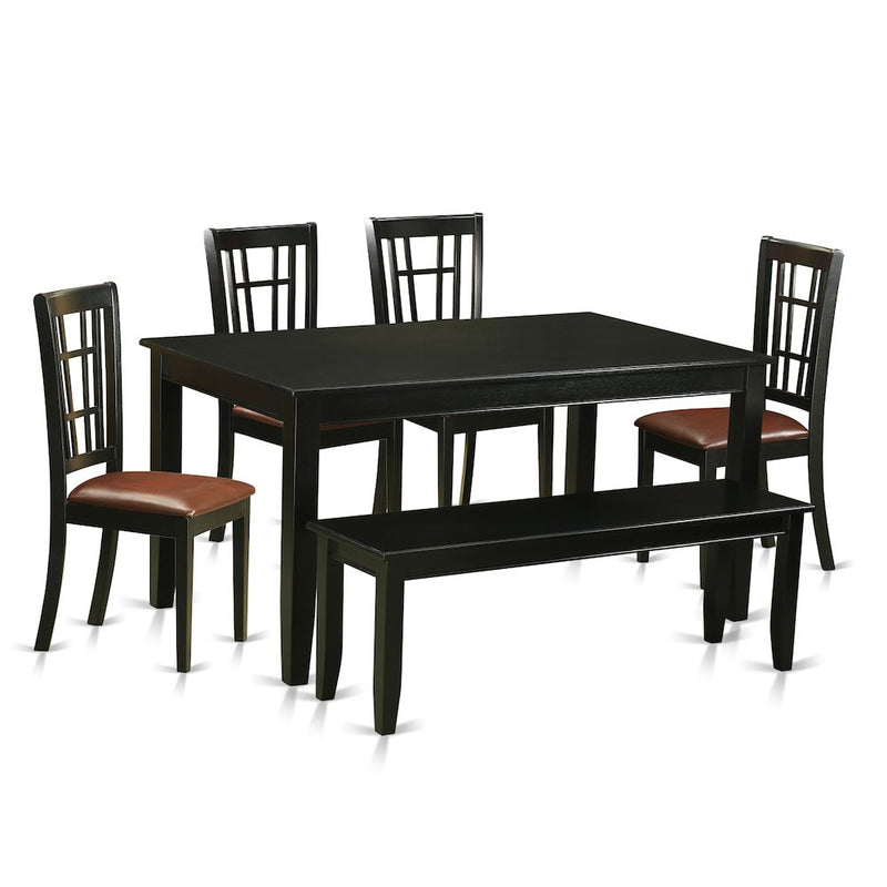 6  PC  Kitchen  nook  Dining  set  -  Kitchen  Table  and  4  Dining  Chairs  plus  Bench