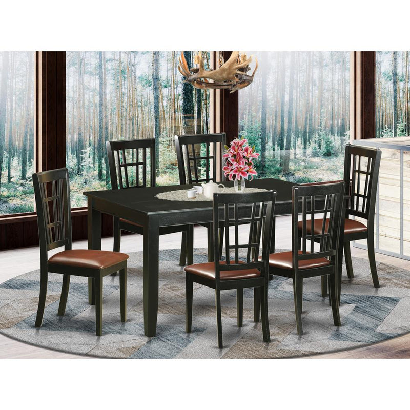 7  PC  dinette  Table  set  for  6-Kitchen  Table  and  6  Dining  Chairs