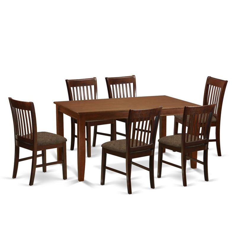 DUNO7-MAH-C 7 PC Dinette Table set for 6-Dinette Table and 6 dinette Chairs