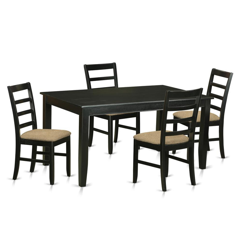 DUPF5-BLK-C 5 PcKitchen Table set for 4-Dining Table and 4 Kitchen Dining Chairs