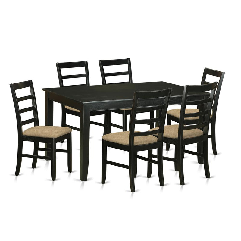 DUPF7-BLK-C 7 PC dinette Table set for 6-Kitchen Table and 6 Dining Chairs