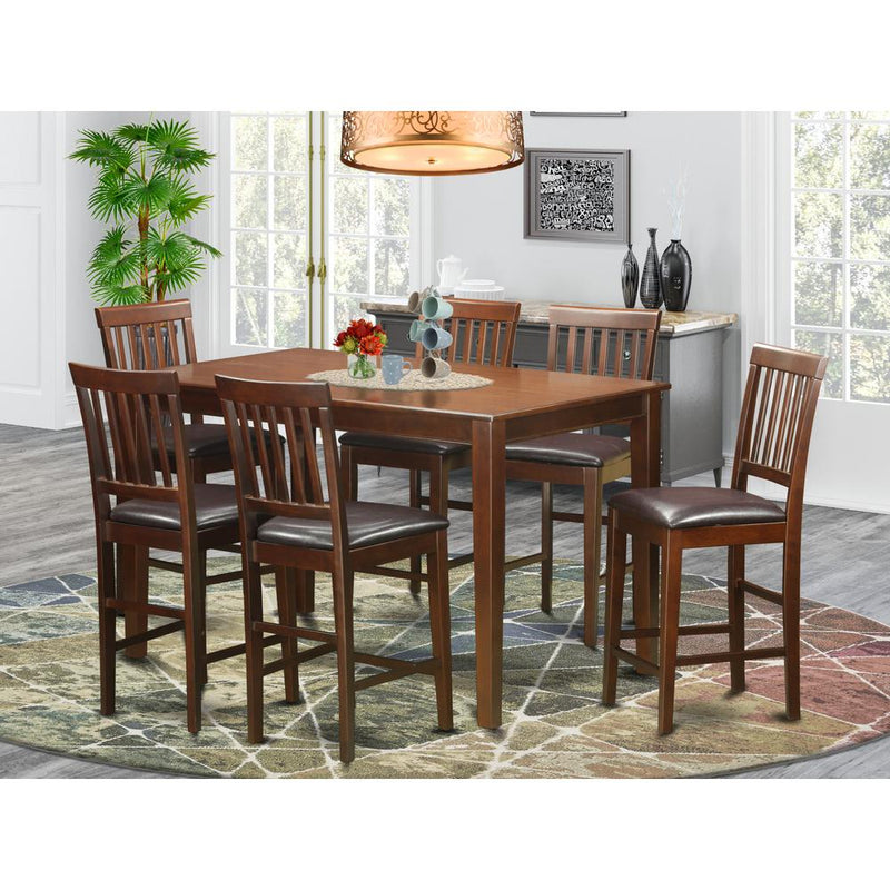 7  Pc  Counter  height  Table  set-  counter  height  Table  and  6  counter  height  stool.