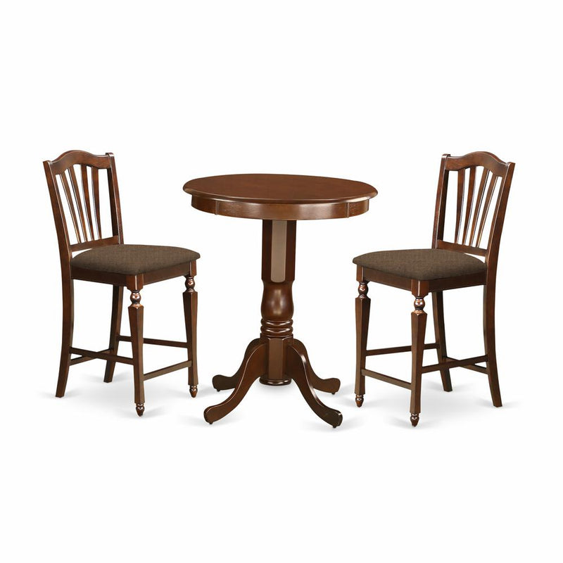 EDCH3-MAH-C 3 Pc pub Table set-pub Table and 2 Kitchen Dining Chairs.