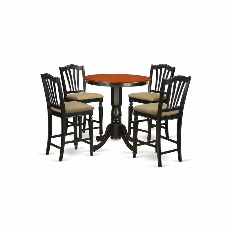 EDCH5-BLK-C 5 Pc counter height set - Kitchen Table and 4 counter height Dining chair.